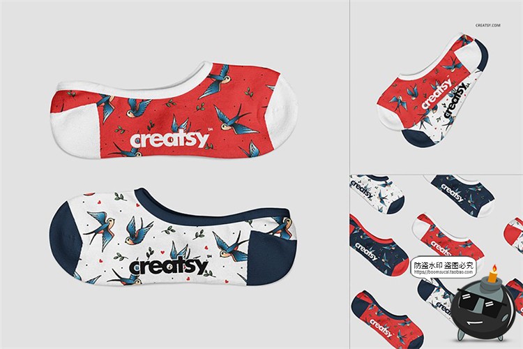 图片[5]-船袜短袜袜子女袜低帮隐形袜样机mockups智能贴图PSD模板PS素材-设计猿