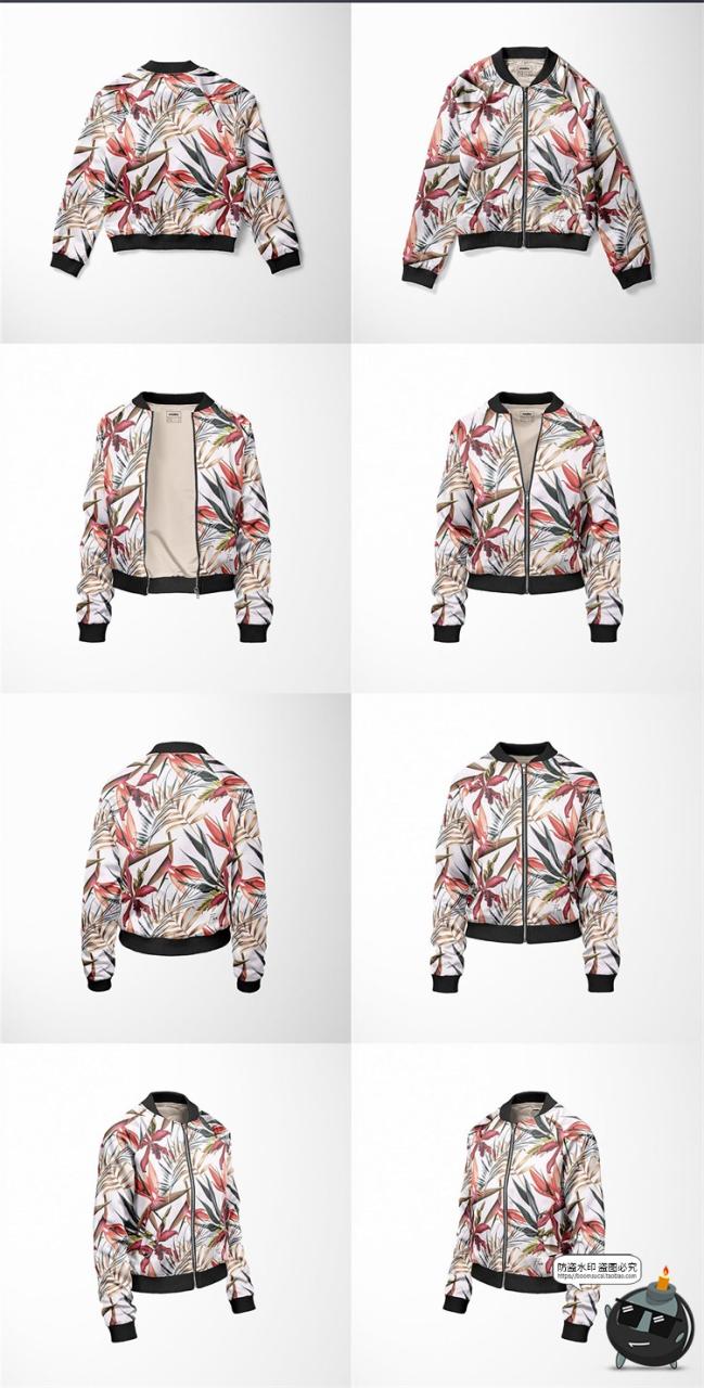 图片[8]-女式夹克拉链外套上衣便服智能贴图展示mockups样机PSD模板PS素材-设计猿