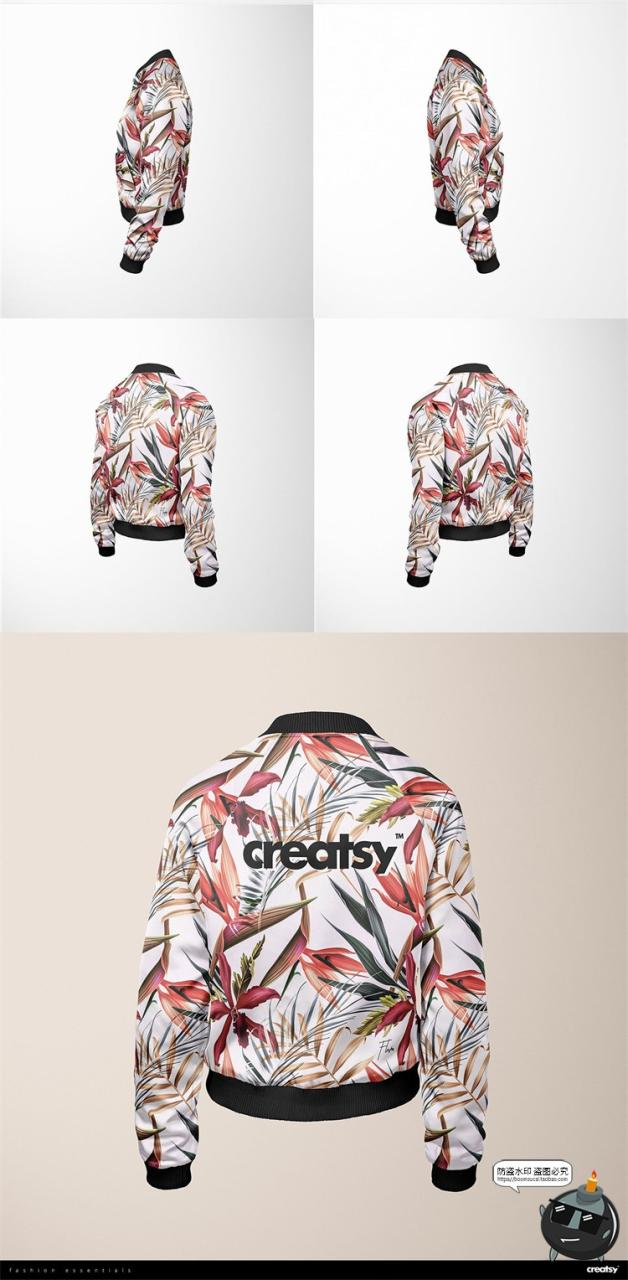 图片[9]-女式夹克拉链外套上衣便服智能贴图展示mockups样机PSD模板PS素材-设计猿