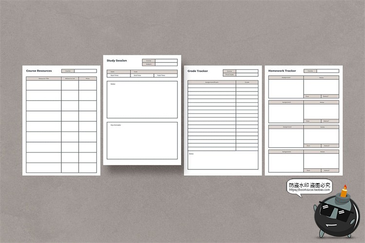 图片[3]-学习计划表格日常规划待办事项办公备忘项目线框图AI矢量模板素材-设计猿