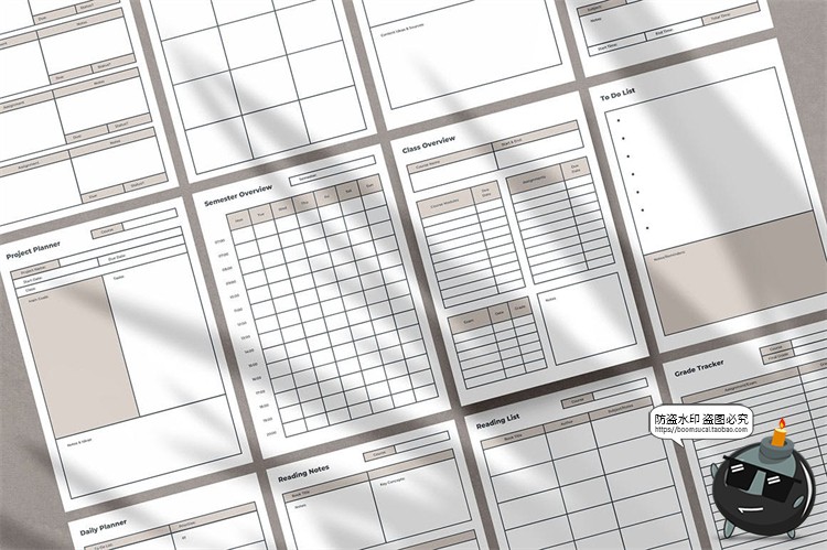 图片[7]-学习计划表格日常规划待办事项办公备忘项目线框图AI矢量模板素材-设计猿
