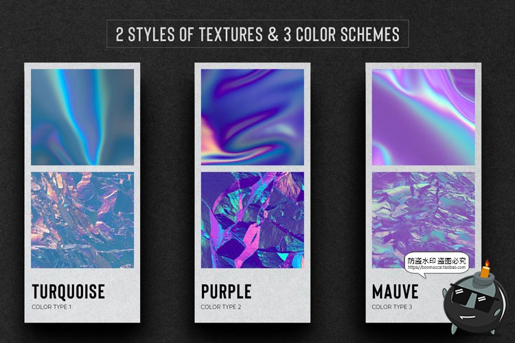 图片[4]-潮流全息渐变褶皱反光锡箔纸霓虹风格纹理底纹背景JPG图片素材-设计猿