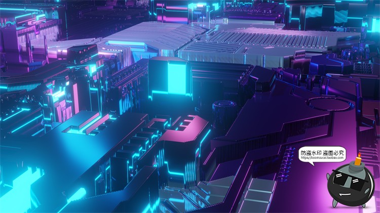 图片[5]-赛博朋克风抽象技术科技主机电路板霓虹背景底纹场景JPG图片素材-设计猿