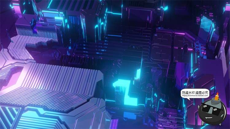 图片[8]-赛博朋克风抽象技术科技主机电路板霓虹背景底纹场景JPG图片素材-设计猿