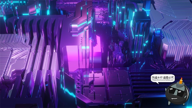 图片[11]-赛博朋克风抽象技术科技主机电路板霓虹背景底纹场景JPG图片素材-设计猿