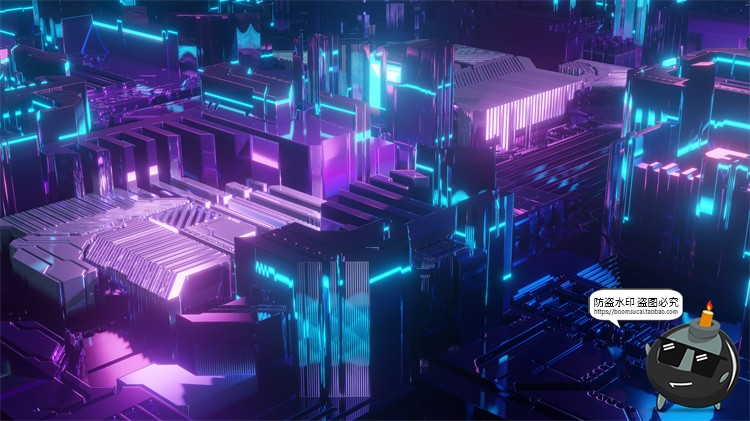 图片[13]-赛博朋克风抽象技术科技主机电路板霓虹背景底纹场景JPG图片素材-设计猿