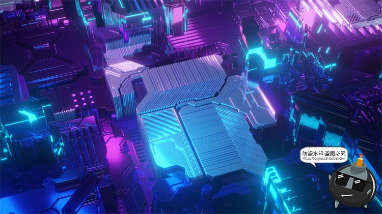 图片[16]-赛博朋克风抽象技术科技主机电路板霓虹背景底纹场景JPG图片素材-设计猿