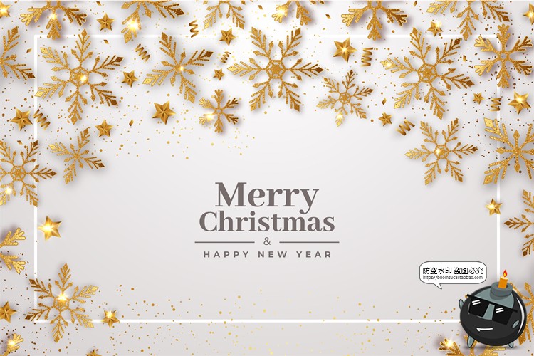 图片[10]-圣诞节轻奢金色金箔装饰圣诞树雪花礼物礼品海报图AI矢量背景素材-设计猿