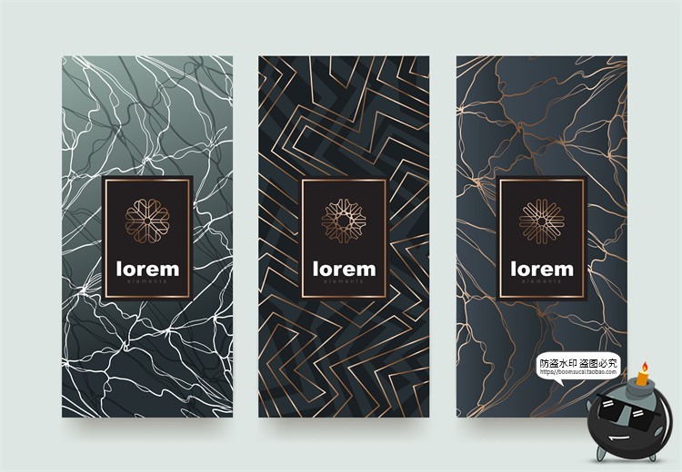 图片[8]-现代简约轻奢华黑金地产金属质感花纹背景纹理装饰图案AI矢量素材-设计猿