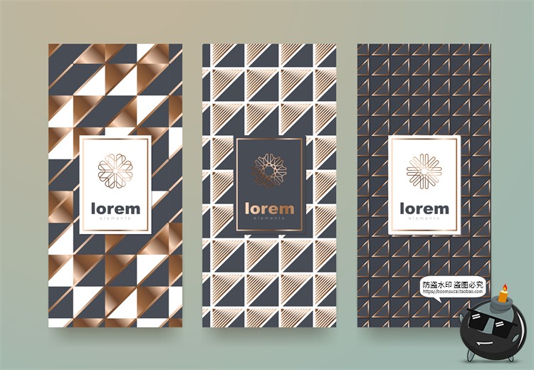 图片[12]-现代简约轻奢华黑金地产金属质感花纹背景纹理装饰图案AI矢量素材-设计猿