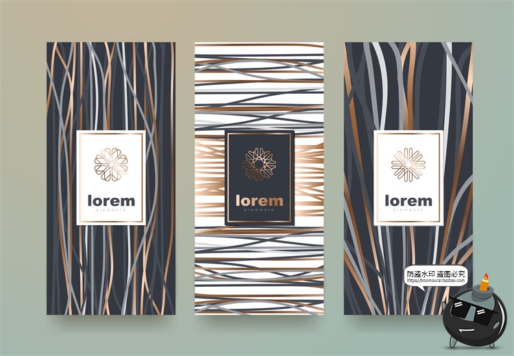 图片[13]-现代简约轻奢华黑金地产金属质感花纹背景纹理装饰图案AI矢量素材-设计猿