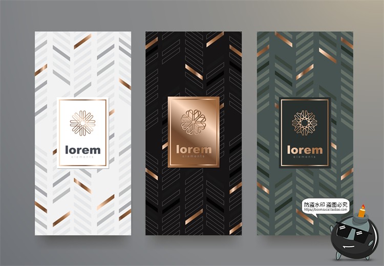 图片[14]-现代简约轻奢华黑金地产金属质感花纹背景纹理装饰图案AI矢量素材-设计猿