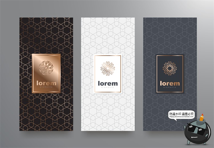 图片[15]-现代简约轻奢华黑金地产金属质感花纹背景纹理装饰图案AI矢量素材-设计猿