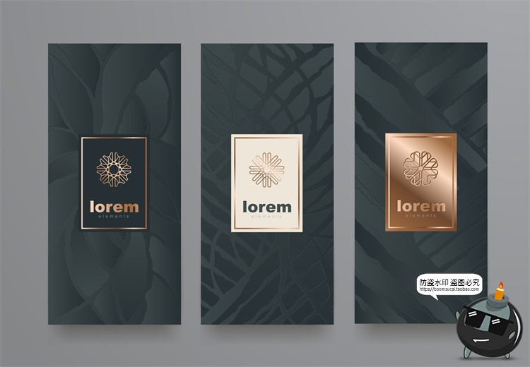 图片[16]-现代简约轻奢华黑金地产金属质感花纹背景纹理装饰图案AI矢量素材-设计猿