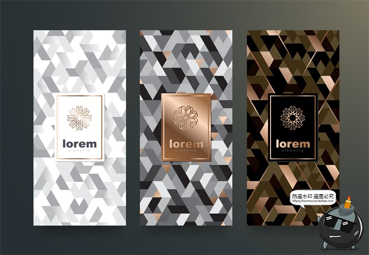 图片[17]-现代简约轻奢华黑金地产金属质感花纹背景纹理装饰图案AI矢量素材-设计猿