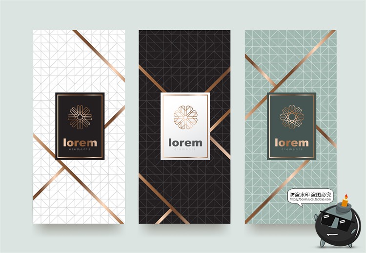 图片[21]-现代简约轻奢华黑金地产金属质感花纹背景纹理装饰图案AI矢量素材-设计猿