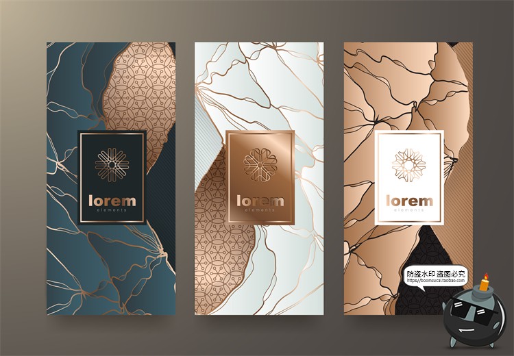 图片[22]-现代简约轻奢华黑金地产金属质感花纹背景纹理装饰图案AI矢量素材-设计猿