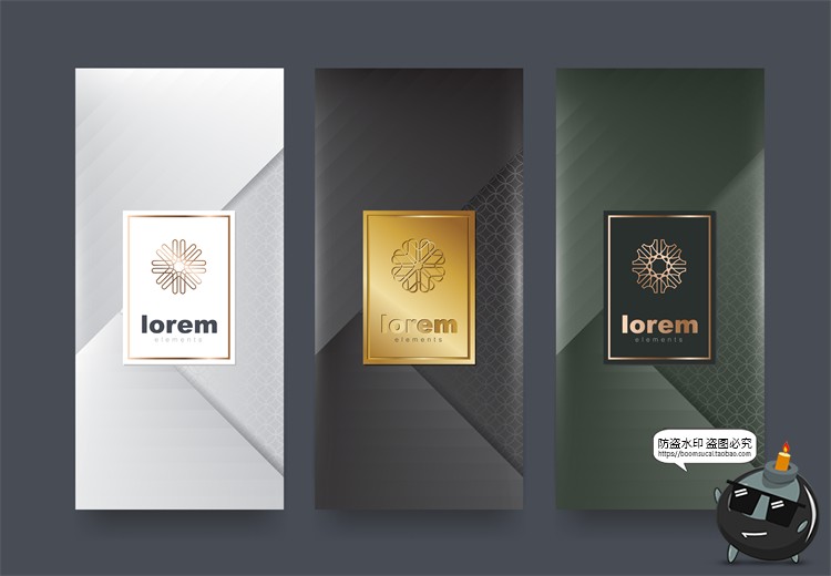 图片[23]-现代简约轻奢华黑金地产金属质感花纹背景纹理装饰图案AI矢量素材-设计猿