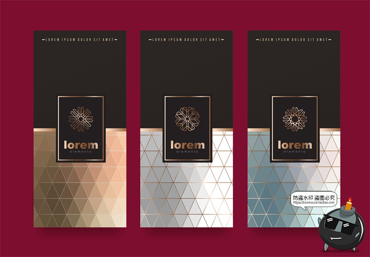 图片[24]-现代简约轻奢华黑金地产金属质感花纹背景纹理装饰图案AI矢量素材-设计猿