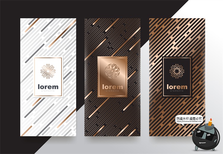 图片[25]-现代简约轻奢华黑金地产金属质感花纹背景纹理装饰图案AI矢量素材-设计猿