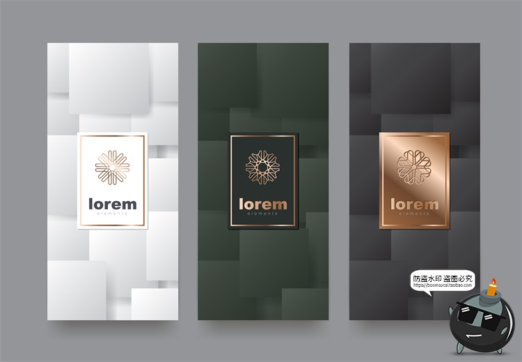 图片[26]-现代简约轻奢华黑金地产金属质感花纹背景纹理装饰图案AI矢量素材-设计猿