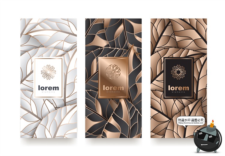 图片[27]-现代简约轻奢华黑金地产金属质感花纹背景纹理装饰图案AI矢量素材-设计猿