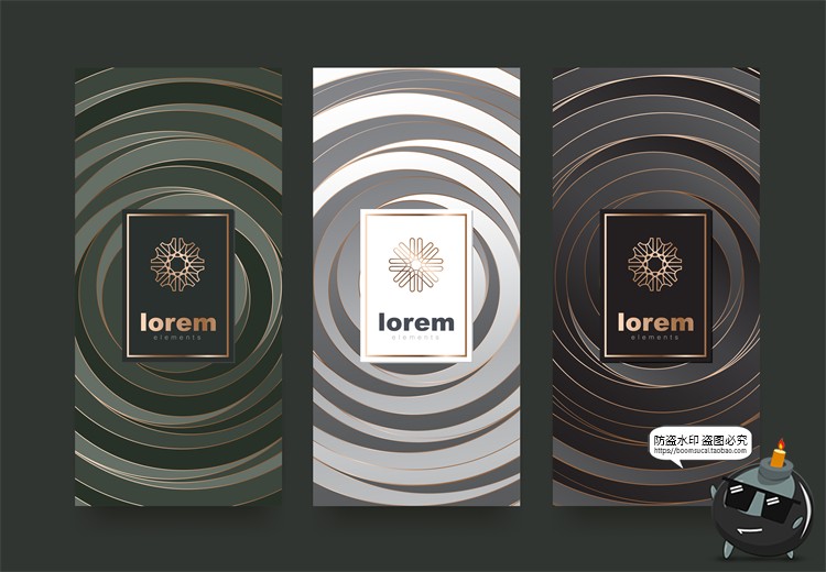 图片[28]-现代简约轻奢华黑金地产金属质感花纹背景纹理装饰图案AI矢量素材-设计猿