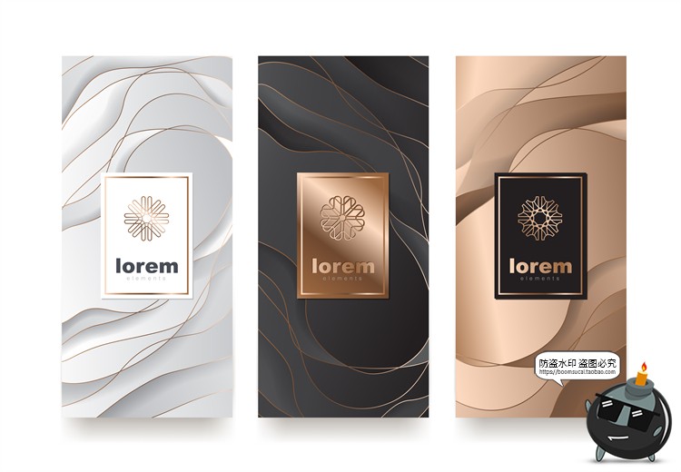 图片[29]-现代简约轻奢华黑金地产金属质感花纹背景纹理装饰图案AI矢量素材-设计猿