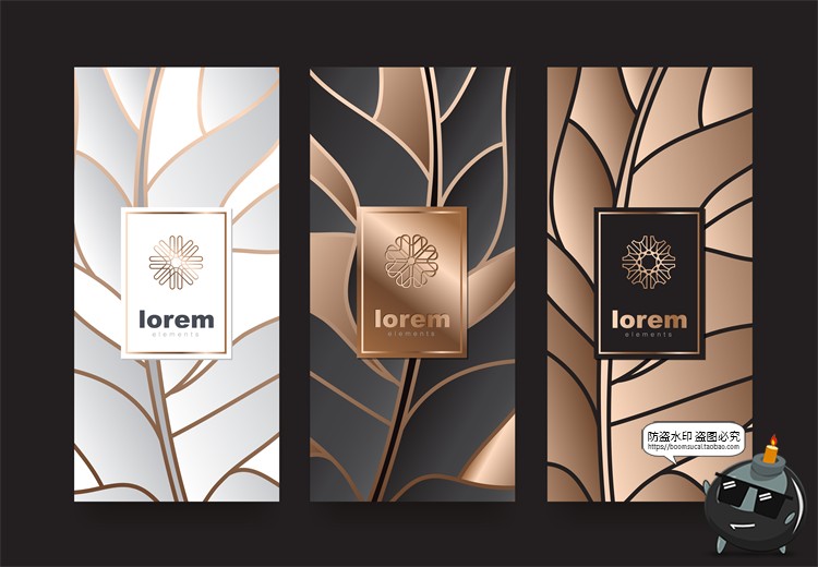 图片[31]-现代简约轻奢华黑金地产金属质感花纹背景纹理装饰图案AI矢量素材-设计猿