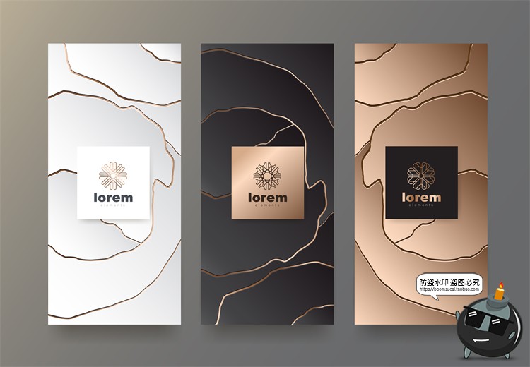 图片[32]-现代简约轻奢华黑金地产金属质感花纹背景纹理装饰图案AI矢量素材-设计猿