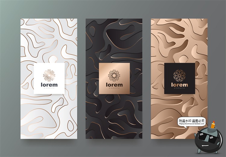 图片[33]-现代简约轻奢华黑金地产金属质感花纹背景纹理装饰图案AI矢量素材-设计猿