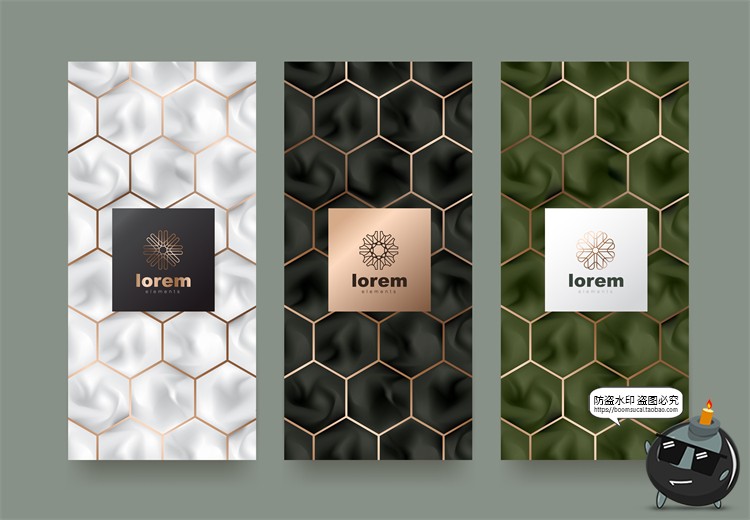 图片[34]-现代简约轻奢华黑金地产金属质感花纹背景纹理装饰图案AI矢量素材-设计猿