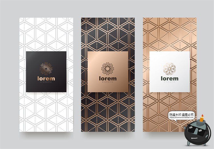 图片[36]-现代简约轻奢华黑金地产金属质感花纹背景纹理装饰图案AI矢量素材-设计猿