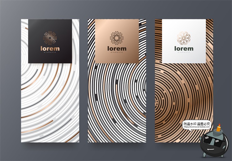 图片[39]-现代简约轻奢华黑金地产金属质感花纹背景纹理装饰图案AI矢量素材-设计猿