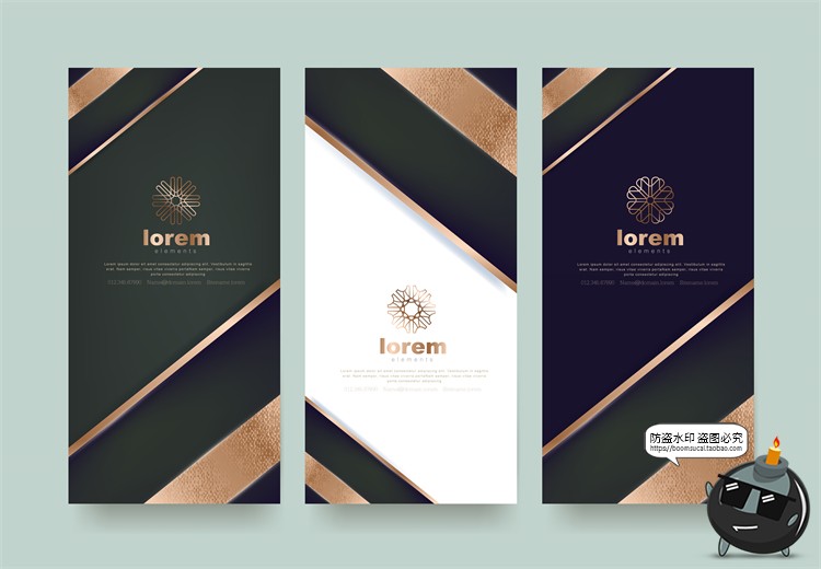 图片[44]-现代简约轻奢华黑金地产金属质感花纹背景纹理装饰图案AI矢量素材-设计猿