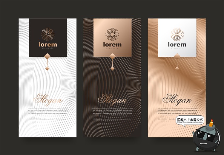 图片[47]-现代简约轻奢华黑金地产金属质感花纹背景纹理装饰图案AI矢量素材-设计猿