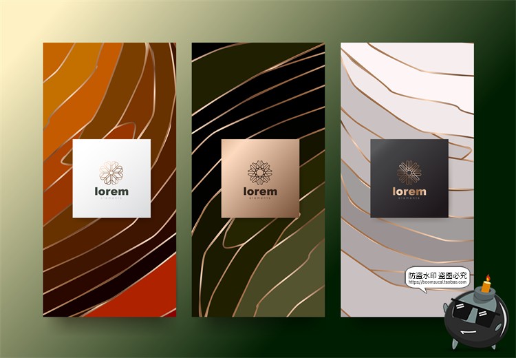 图片[52]-现代简约轻奢华黑金地产金属质感花纹背景纹理装饰图案AI矢量素材-设计猿