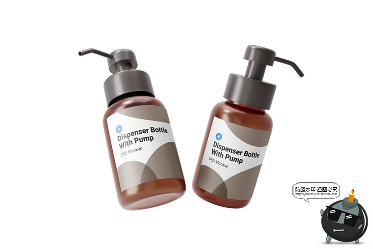 图片[5]-按压护肤品小瓶产品智能贴图效果展示mockups样机PSD模板PS素材-设计猿