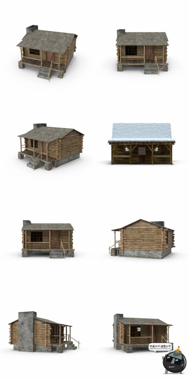 图片[2]-木屋木房子房屋荒野原始木屋庇护所场景后期合成PSD模板PS素材-设计猿