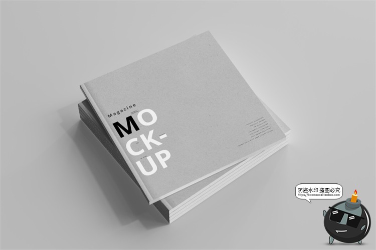 图片[2]-正方形宣传画册说明书籍封面智能贴图效果展示vi样机PSD模板素材-设计猿
