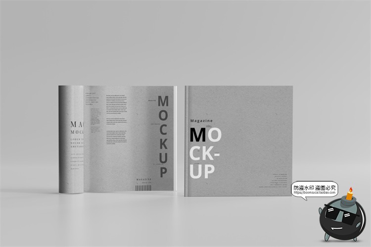 图片[9]-正方形宣传画册说明书籍封面智能贴图效果展示vi样机PSD模板素材-设计猿