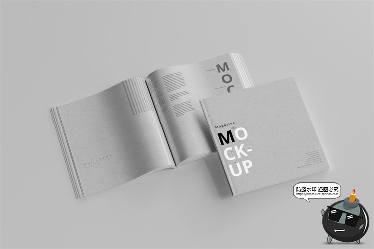 图片[18]-正方形宣传画册说明书籍封面智能贴图效果展示vi样机PSD模板素材-设计猿