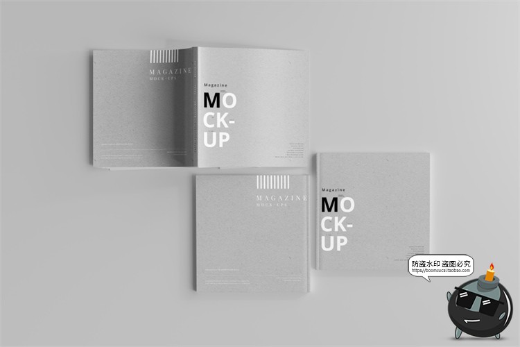 图片[20]-正方形宣传画册说明书籍封面智能贴图效果展示vi样机PSD模板素材-设计猿