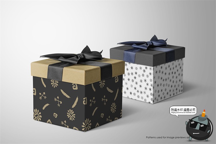 图片[5]-正方形天地盖礼品盒礼物盒子智能贴图效果展示样机PSD模板PS素材-设计猿