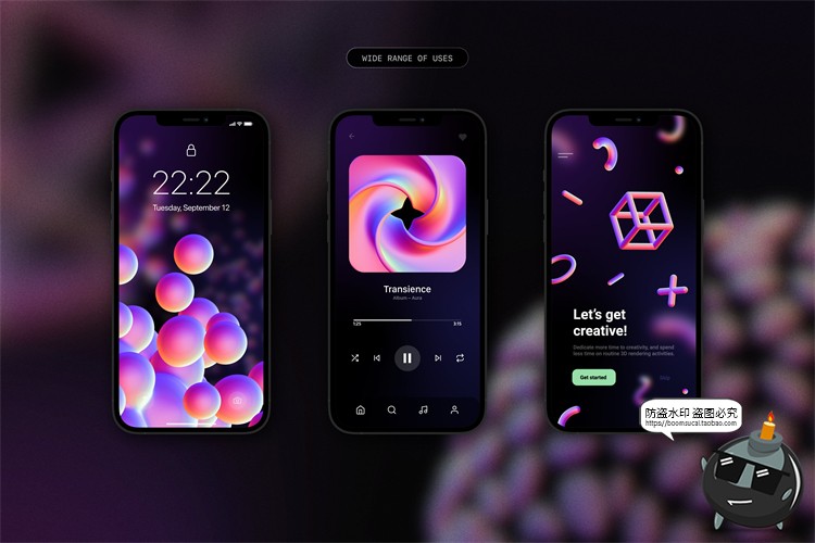 图片[9]-酸性粉蓝炫彩渐变3D抽象未来赛博朋克几何形状立体PNG免抠素材-设计猿