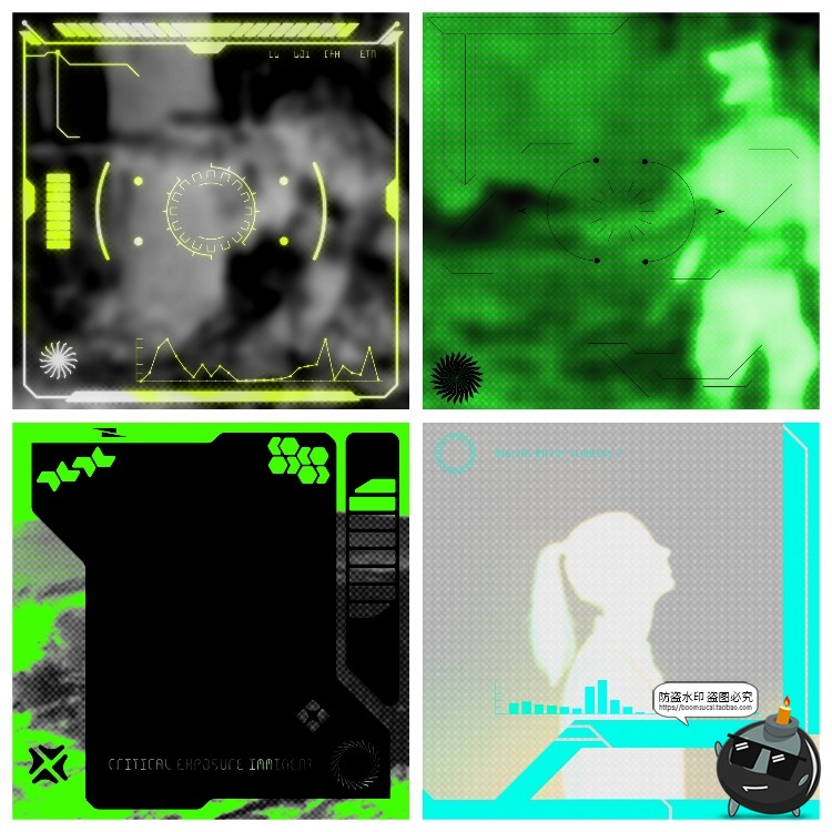 图片[4]-潮流炫酷电音科幻音乐专辑CD封面边框HUD元素AI矢量PSD模板素材-设计猿