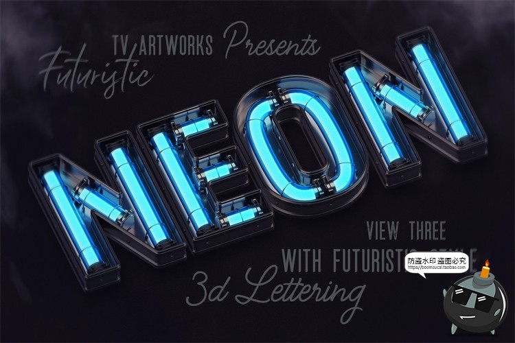 图片[5]-未来科幻赛博朋克霓虹灯管发光特效字母符号PNG免抠图片后期素材-设计猿