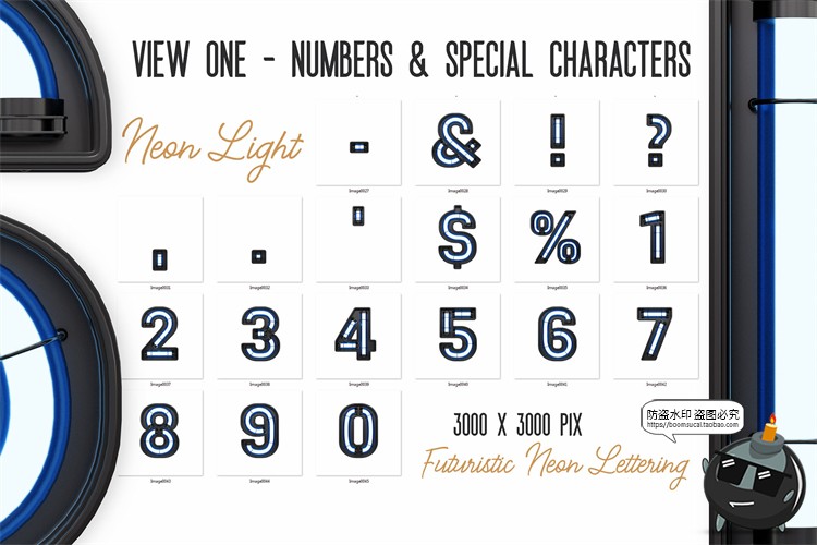 图片[13]-未来科幻赛博朋克霓虹灯管发光特效字母符号PNG免抠图片后期素材-设计猿