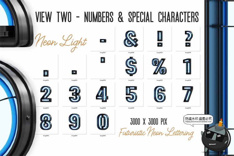 图片[14]-未来科幻赛博朋克霓虹灯管发光特效字母符号PNG免抠图片后期素材-设计猿