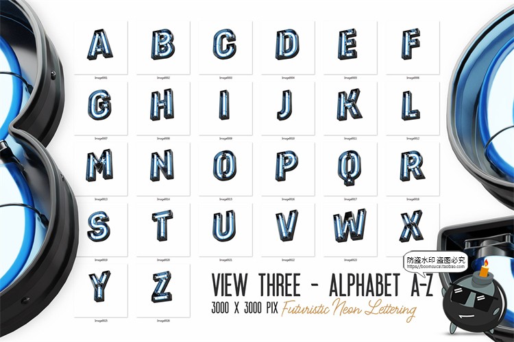 图片[16]-未来科幻赛博朋克霓虹灯管发光特效字母符号PNG免抠图片后期素材-设计猿